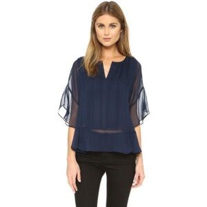 DIANE VON FURSTENBURG Silk Holody Top in Deep Indigo